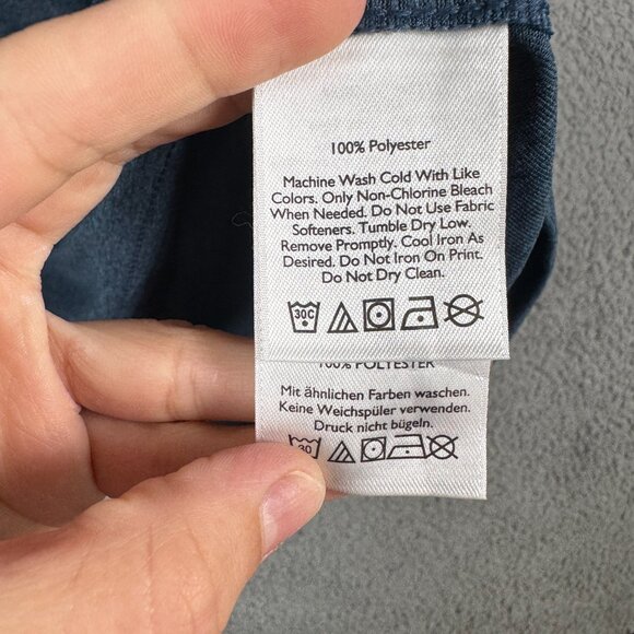 Eddie Bauer Shirt Mens Size 2XL Indigo Blue Lightweight Performance Gym Crewneck - Picture 11 of 14